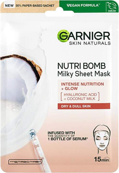 Produktbild Garnier Skin Naturals Milky Tissue Mask - Textile Face Mask With Coconut Milk For Dry Skin (28 g)