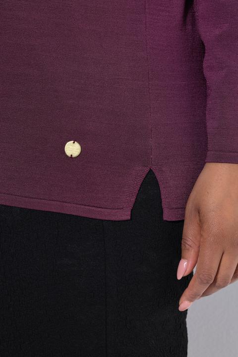 Actual product image Ulla Popken Draped Scarf Detail Long Sleeve Sweater (42, 44)
