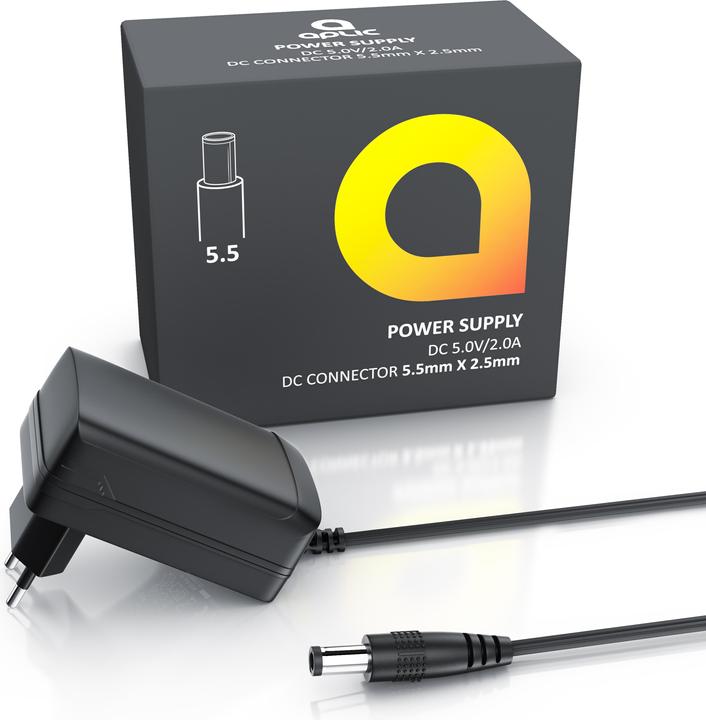 Produktbild Aplic DC Hohlstecker Netzteil 5,5mm x 2,5mm, 2,5A 5V Universal-Netzteil, Ladegerät-Adapter, EU-Stecker