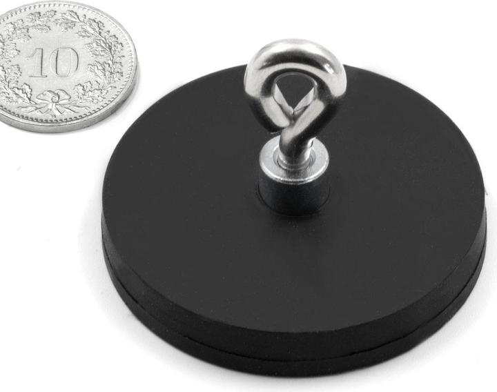 Produktbild Supermagnete Magnetsystem gummiert mit Öse (1x)