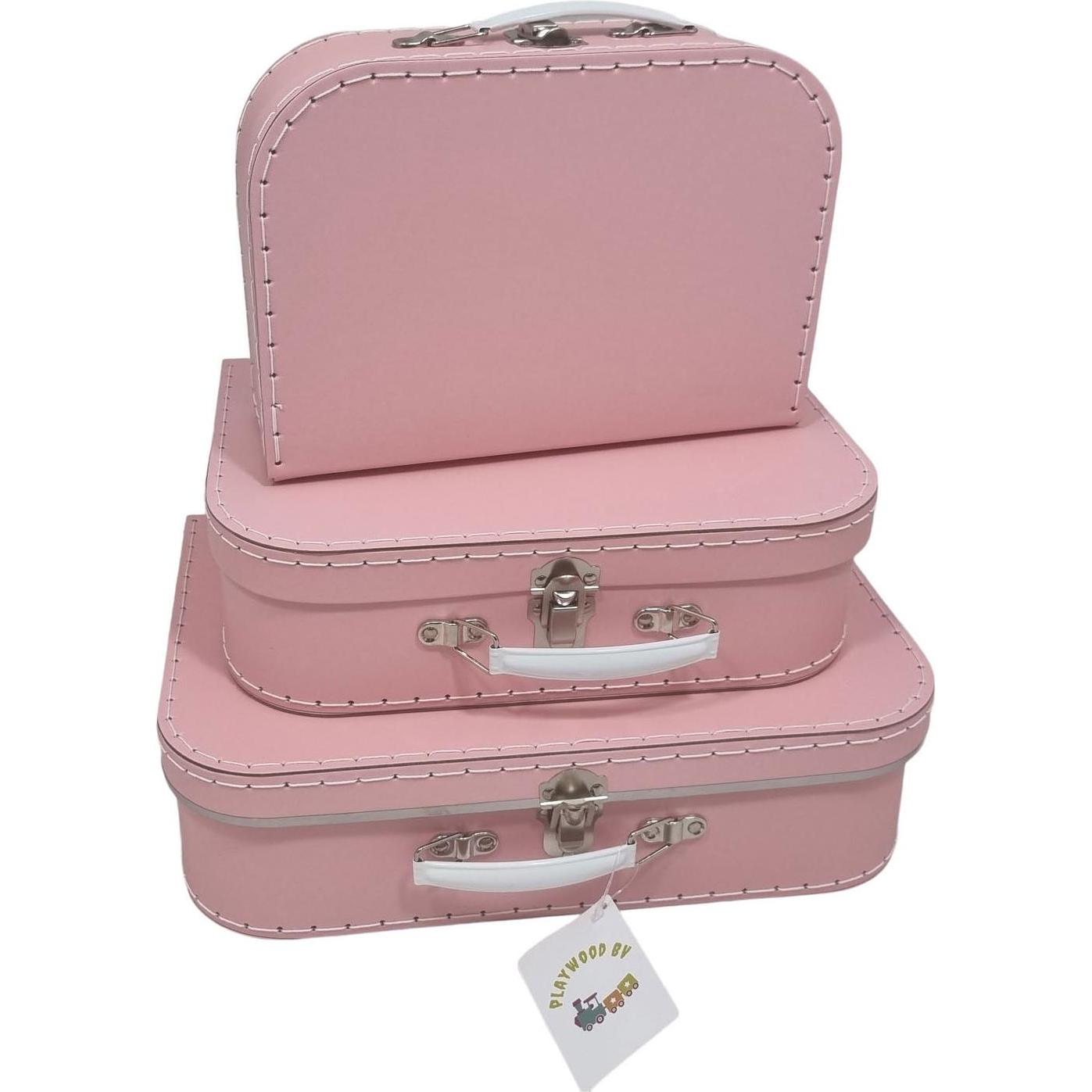 Playwood Karton-Koffer-Set Pink, 3-tlg.