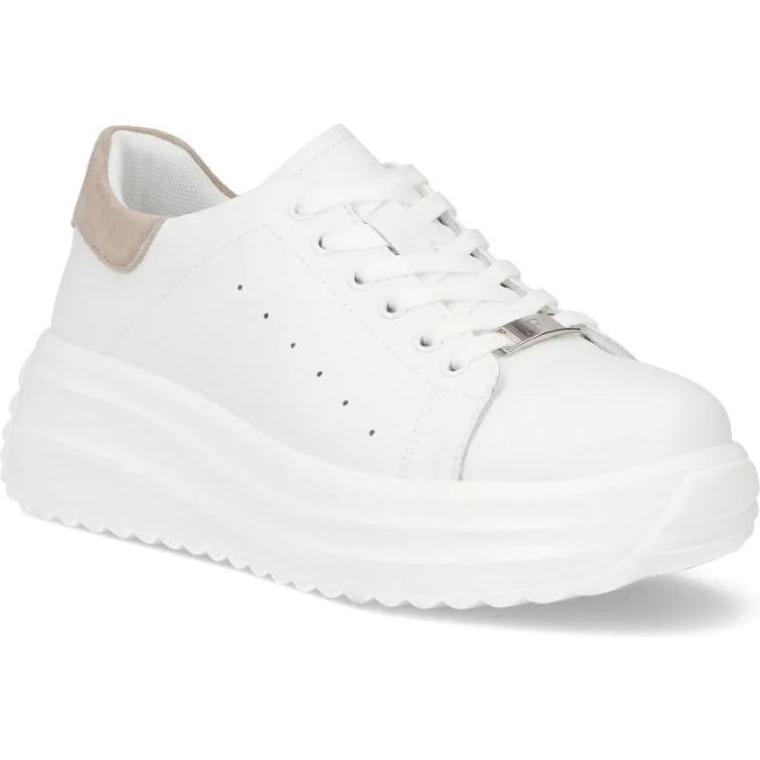 Filippo, Donne, Sneaker, Women's leather platform shoes white DP6739, Bianco, (40)