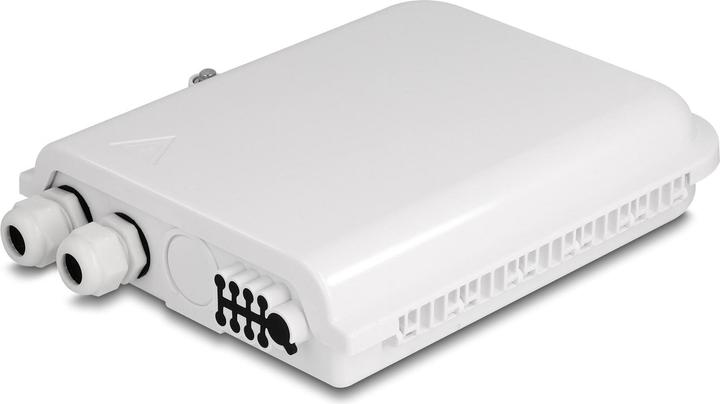 Actual product image Delock Fibre optic distribution box for indoor and outdoor use IP65 waterproof lockable 8 port white (Splice box)