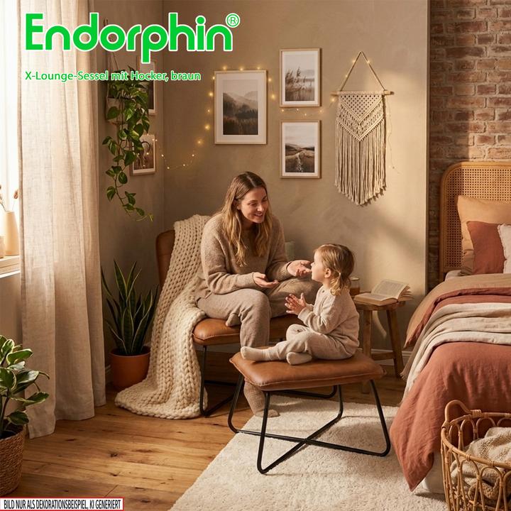 Produktbild Endorphin X-Loungesessel mit Hocker, braun