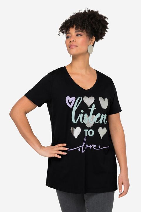 Produktbild Miamoda T-Shirt, Straight Fit, Herz-Druck, Halbarm (48)