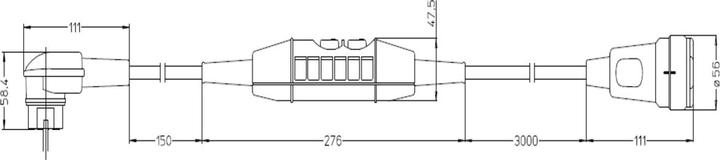 Actual product image Bachmann PRCD-S Lg 3.15m 230V 16A 30mA earthing contact exten. H07RN-F 3G1.5mm (3 m)