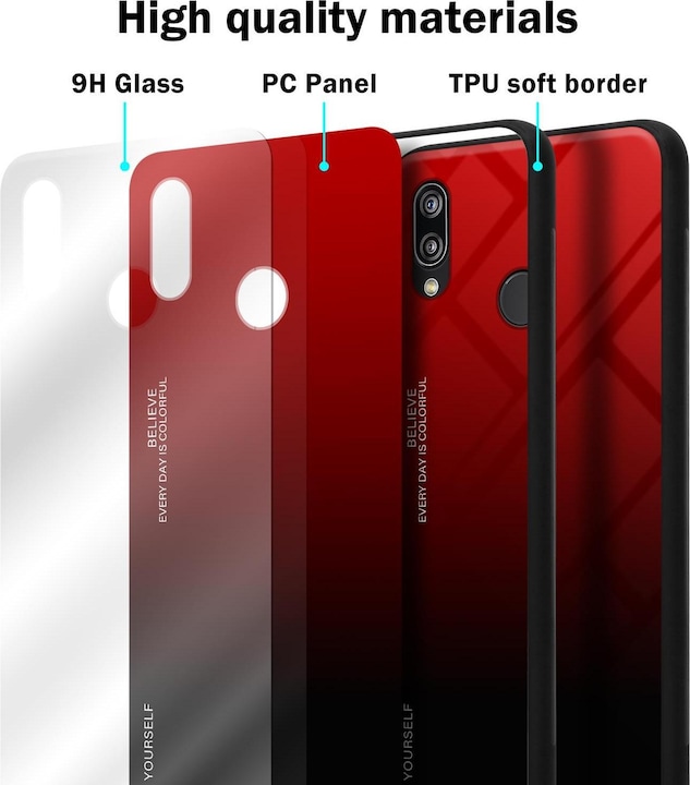 Image du produit Cadorabo Couverture en verre TPU 2 couleurs (Huawei P20 Lite)