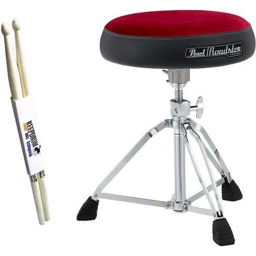 Pearl Schlagzeughocker D-1500RST Roadster Rot mit Schlagzeugstöcken, Zubehör Instrumente, Rot