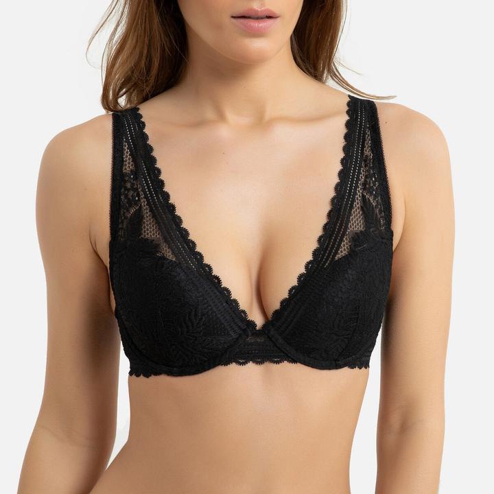 Actual product image La Redoute Collections Lace bra in foulard shape made from recycled material (70 C)