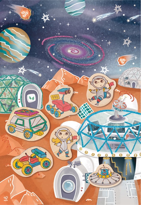 Image du produit Hape Kit de dessin et de jeu "La vie sur Mars