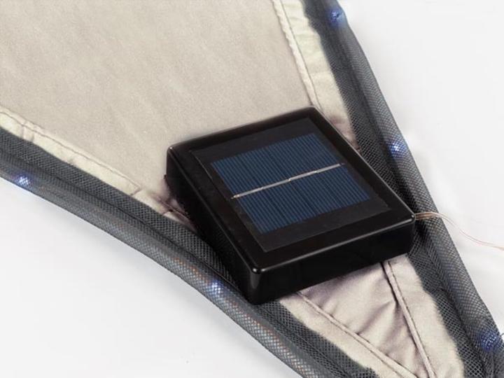 Image du produit Perel VOILE DE SOLEIL AVEC ÉCLAIRAGE DEL - TRIANGULAIRE - 3.6 x 3.6 x 3.6 m - TAUPE (360 x 360 cm)