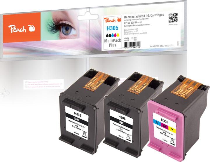 Peach Tinte HP Nr. 305 2x Black, 1x Color (BK, C, M, Y)