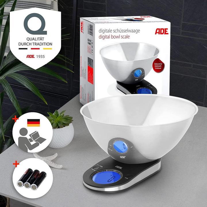 Produktbild ADE Küchenwaage Tosca Silber Schwarz