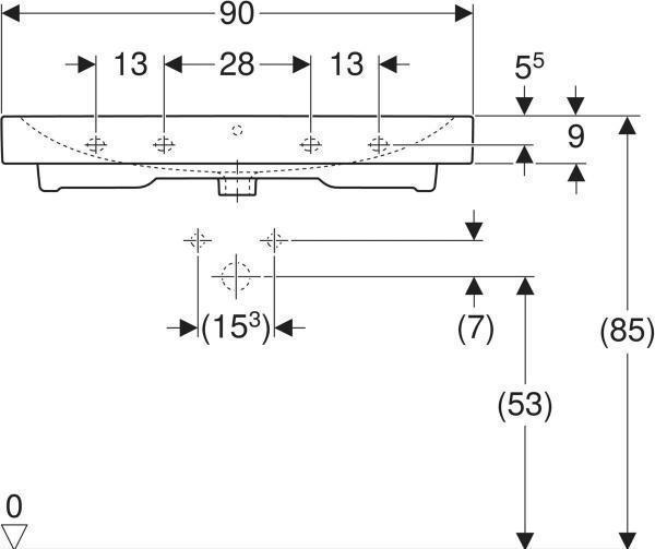 Produktbild Geberit Waschtisch iCon 90 cm wei 124090000 (485 mm, 900 mm)