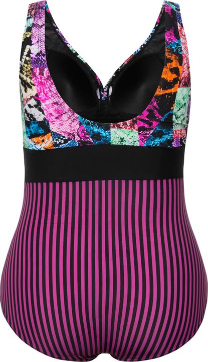 Produktbild Ulla Popken Badeanzug, Mustermix, Softcups, Powermesh-Vorderfutter (50)