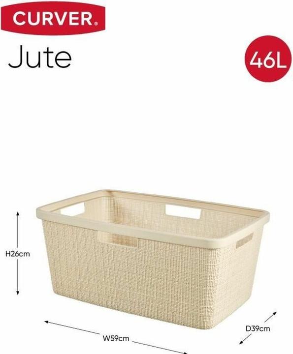 Productafbeelding Curver Jute wasmand 46L gebroken wit (45 l)