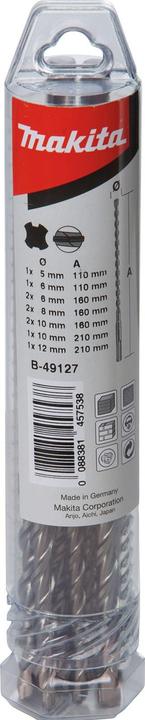 Actual product image Makita B-49127 SDS-VPLUS drill bit set Nr6 10pcs (5, 6, 8, 10, 12 mm)
