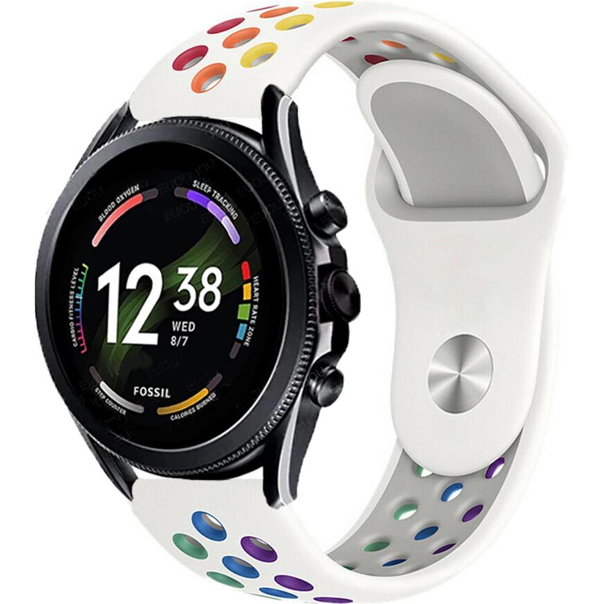 Strap-it Sportarmband (22 mm, Silikon), Uhrenarmband, Weiss