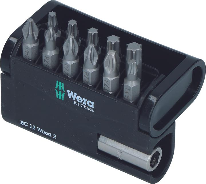 Image du produit Wera Bit-Check 12 Wood 2 (Cruciforme Phillips PH, Cruciforme Pozidriv PZ)