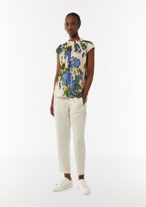 Image du produit Comma Bluse Satinierte Bluse mit All-over-Print und Raffung (32)