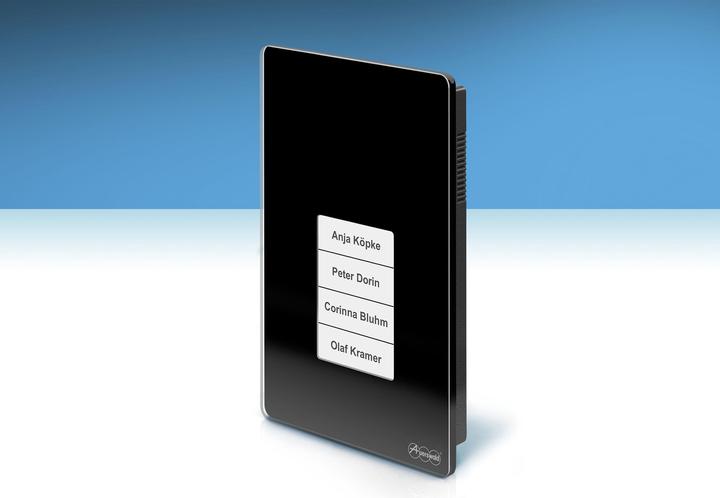 Actual product image Auerswald TFS-Dialog 400 intercom system black for a/b interfaces with elegant glass front