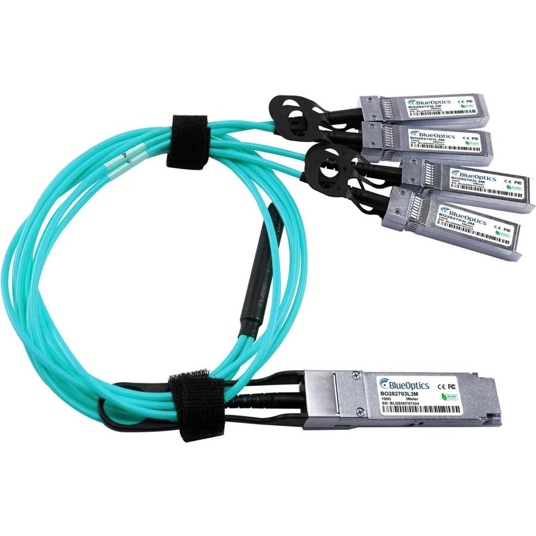 Thumbnail - BlueOptics Dell 470-AEIV kompatibles AOC QSFP28 BO282703L30M, Transceiver, Transparent
