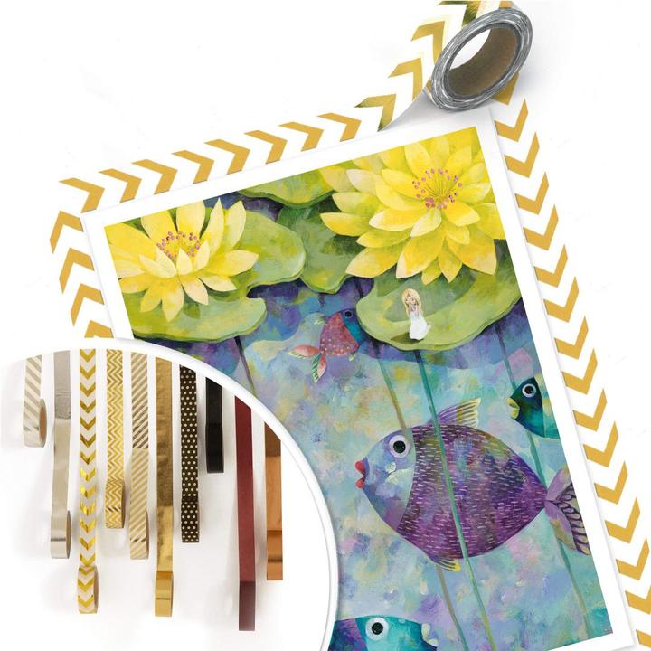 Actual product image Trenddeko Blanz - Yellow water lilies (40 x 50 cm)