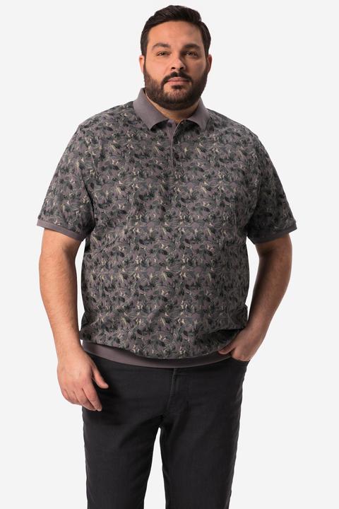 Actual product image Men+ Poloshirt Bauchfit, Halbarm, Piqué, allover Print, bis 84/86 (42, 44)