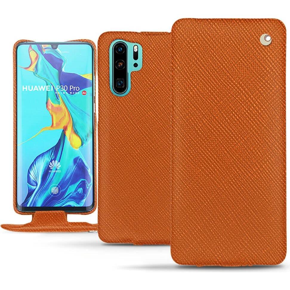 Thumbnail - Noreve Lederschutzhülle vertikal (Huawei P30 Pro), Smartphone Hülle, Orange