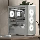 Image du produit AeroCool D501A-G-WT-v2 (blanc/bois) (ATX)