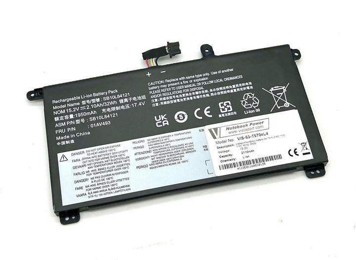 Vistaport Batterie pour Lenovo ThinkPad P51/52s, T570, T580 (4 cellules, 2110 mAh)