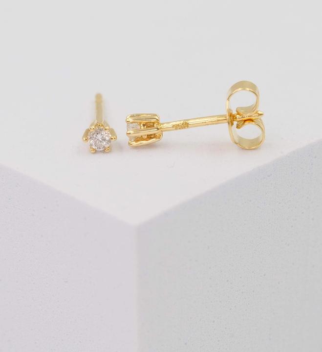Actual product image Muau Stud earrings 6-handle setting (750/18K yellow gold)