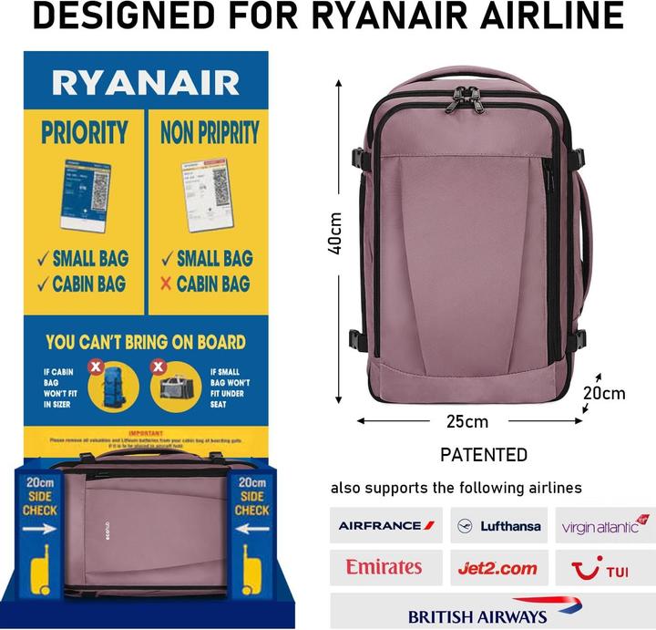 Produktbild Only-Bags.Store Rucksack Handgepäck Reiserucksack Wasserdichter Rucksack