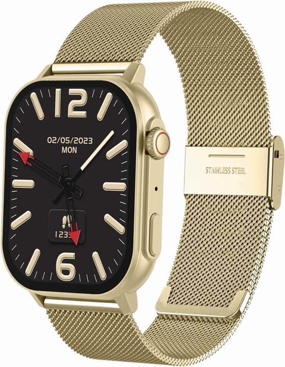 Image du produit Gravity Damen-Smartwatch GT15-11 Marineblaues Silikonarmband + goldenes Armband (46 mm)