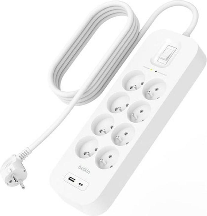 Produktbild Belkin Surge Protection with USB C 8 Outlet (8 x, CEE 7/5, 2 m)