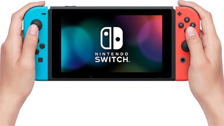 Actual product image Nintendo Switch Console - Neon Red/Neon Blue (UK) (Switch)