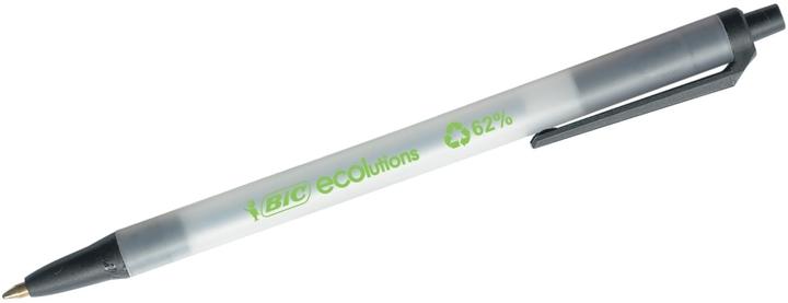 Image du produit Bic Clic Stic Black Stylo bille clip-on rétractable Medium (Noir, 50 x)