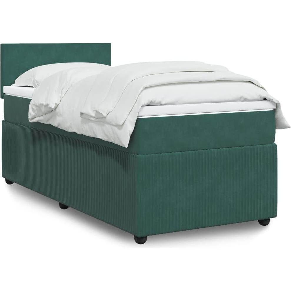 VidaXL, Bett, Bo x springbett mit Matratze 100 x 200 cm Samt (100 x 200 cm)