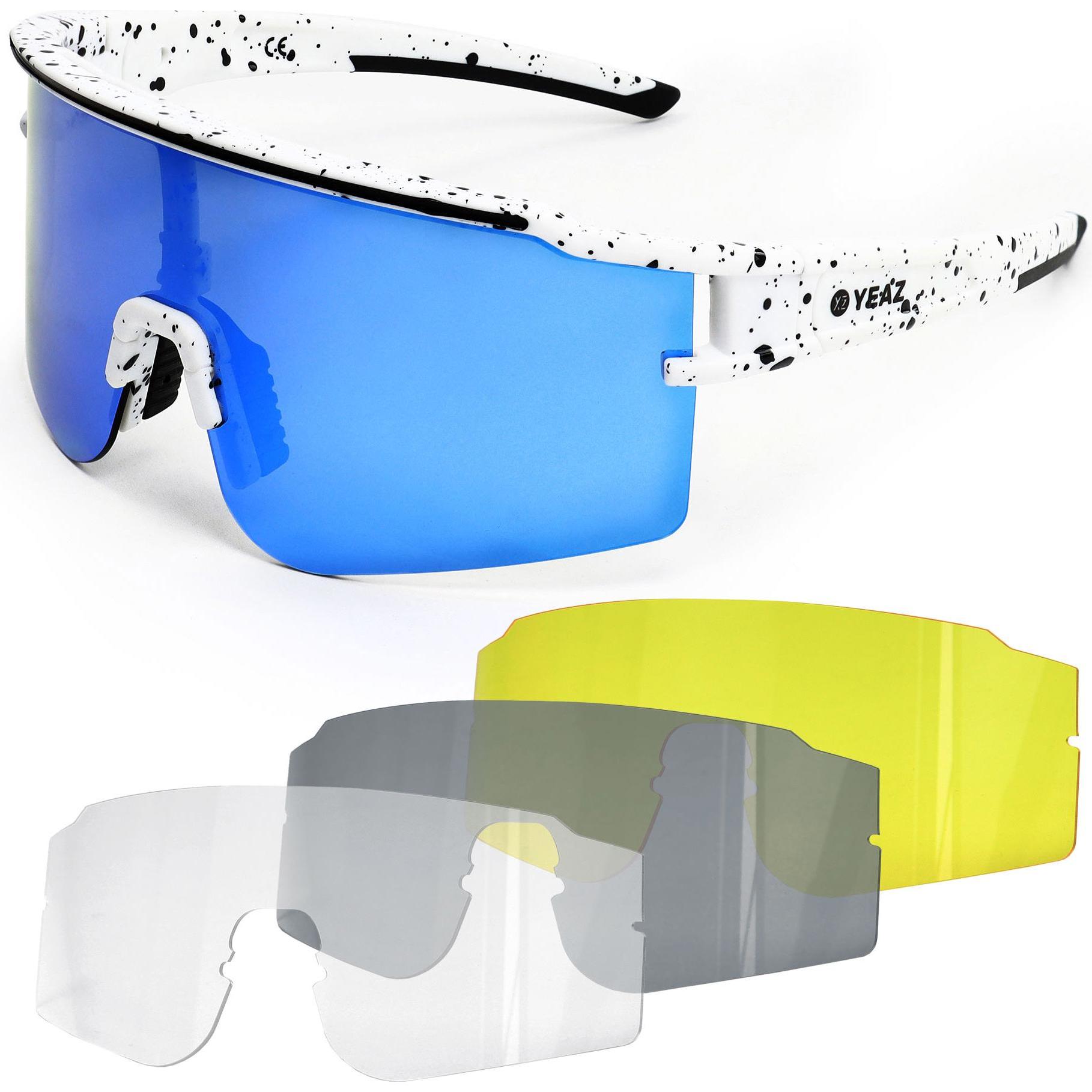 Yeaz, Herren, Sportbrille, SUNTHRILL Set (Weiss, Blau), Weiss
