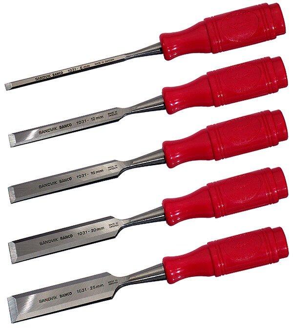 Actual product image Bahco Chisel set with polypropylene handle - five-piece/blister packaging (25 mm)