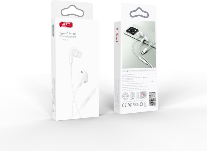 Actual product image xO wired earphones EP73 USB-C white (Cable)