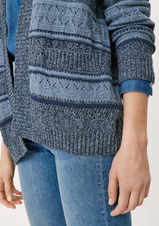 Produktbild s.Oliver Strickjacke Cardigan mit Lochmuster (L)