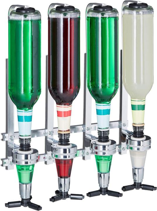 Produktbild Relaxdays Flaschenhalter und Dosierer zur Wandmontage, 2er Set (Barlöffel + Cocktailrührer)