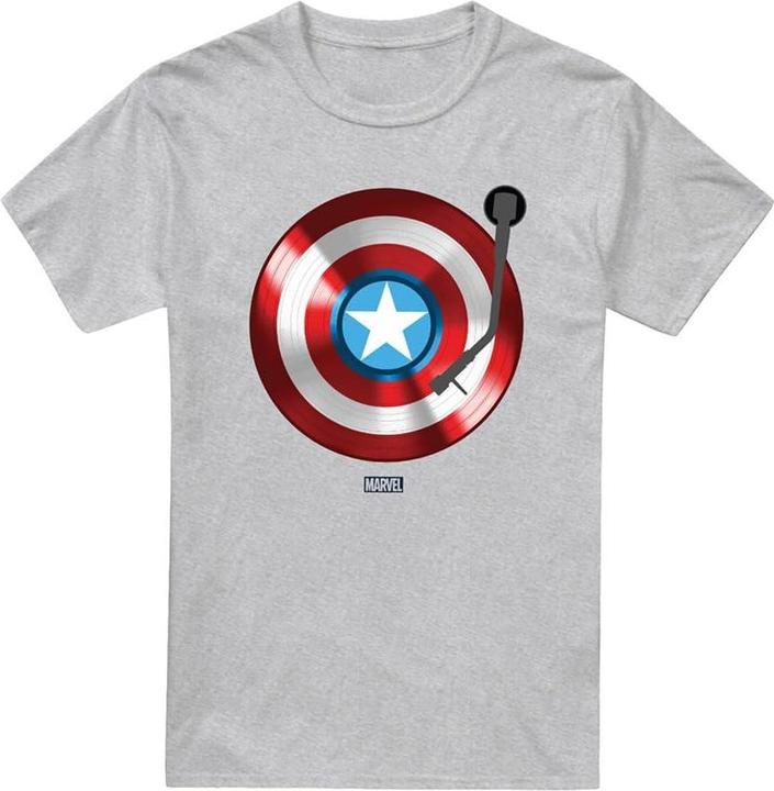 Actual product image Captain America Mens Record Shield T-Shirt (3XL)
