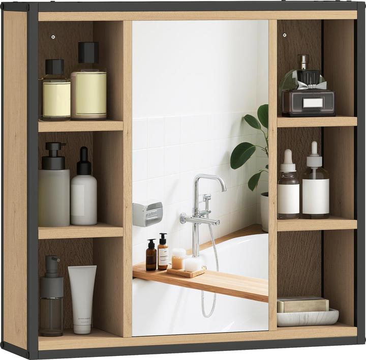 Actual product image Homcom Spiegelschrank Spanplatte, Glas Eiche (16 x 16 x 58.50 cm)