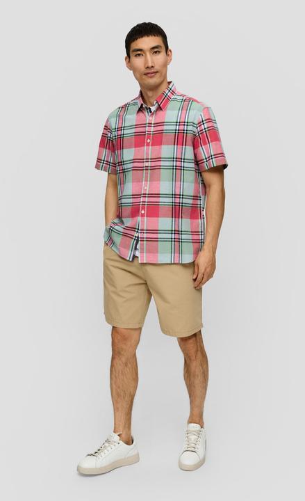 Image du produit S.Oliver Hemd Kariertes Kurzarmhemd aus Leinenmix (M)