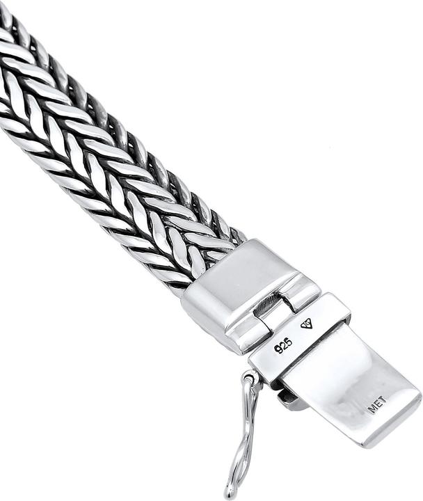 Actual product image Kuzzoi Bracelet Men's Box Clasp Cool Basic 925 Silver (19 cm, 925 sterling silver)