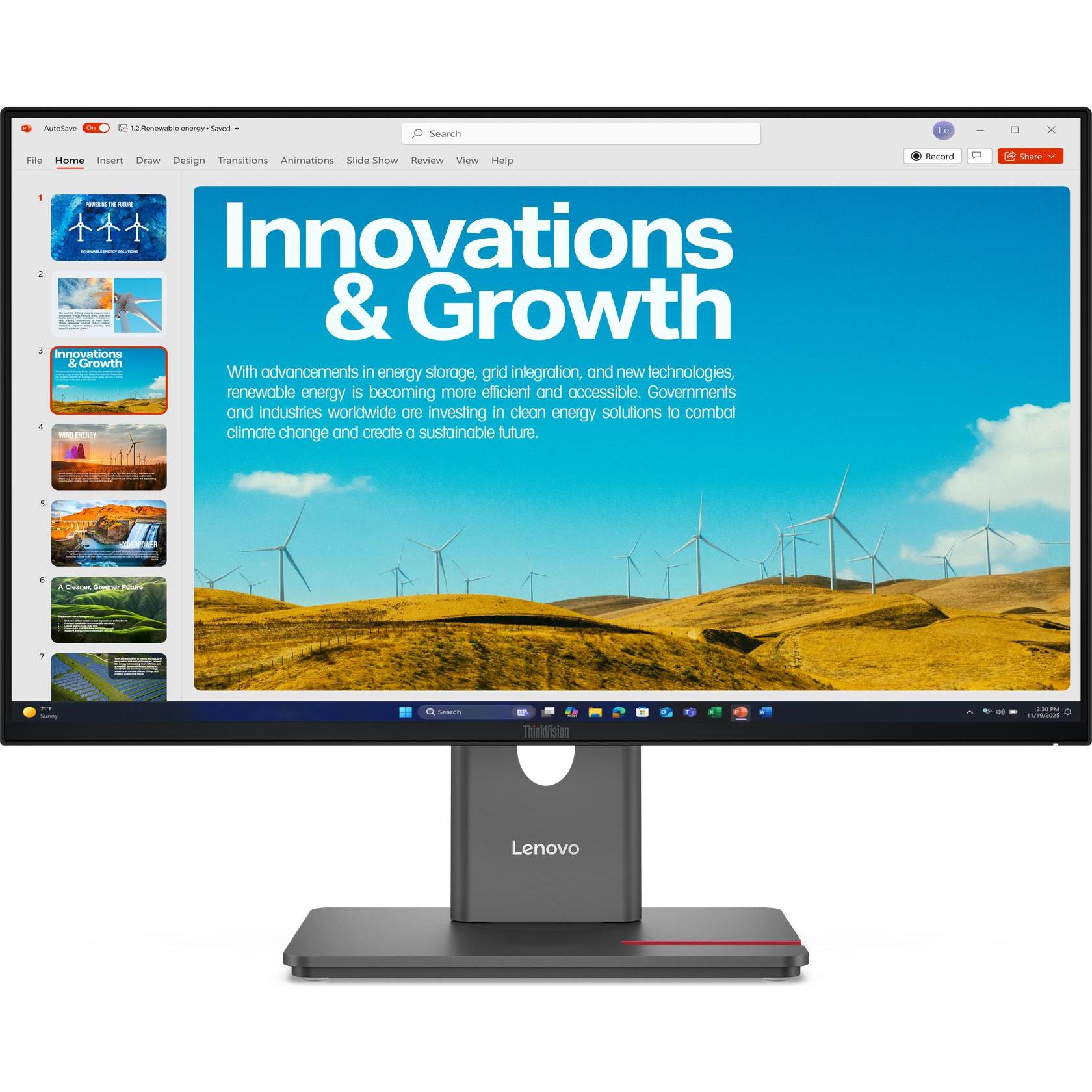 Lenovo ThinkVision P24QD-40 (2560 x 1440 Pixel, 23.80"), Monitor, Schwarz
