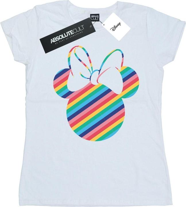 Actual product image Disney Womens/Ladies Minnie Mouse Rainbow Face Cotton T-Shirt (L)
