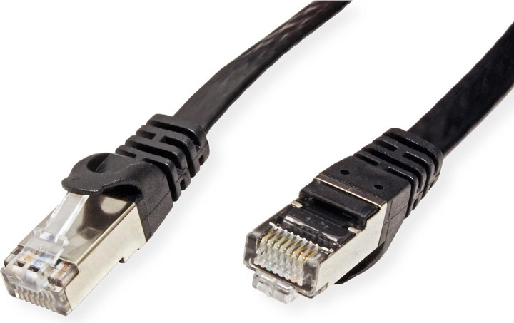Actual product image Value FTP patch cable cat.6, flat, black 3m (F/UTP, CAT6, 3 m)
